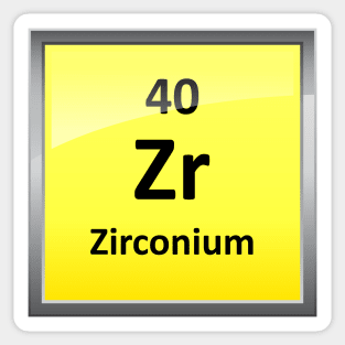 Zirconium Element Symbol - Periodic Table Sticker